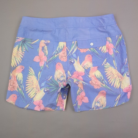 Chubbies Swim Trunks Shorts Mens 36 Blue Parrot Bird Floral Board Shorts Stretch - Picture 7 of 8